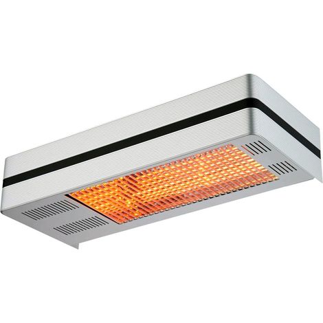 Mpc Murcia 2000w Infrared Patio Heater With 2000w Adjustable Silver Made Of Steel And Aluminium Remote Control With Timer Included Ip65 Protection Ideal For Patios And Indoors