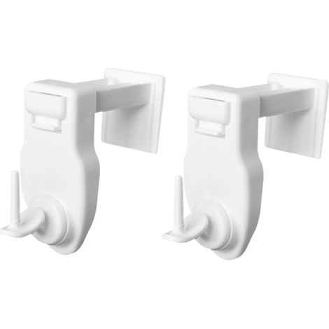 Store Menuiserie – Supports clic sans perçage pour tringle à rideau – Blanc mat – Installation rapide – Compatibles tringles 10 mm – Lot de 2 supports