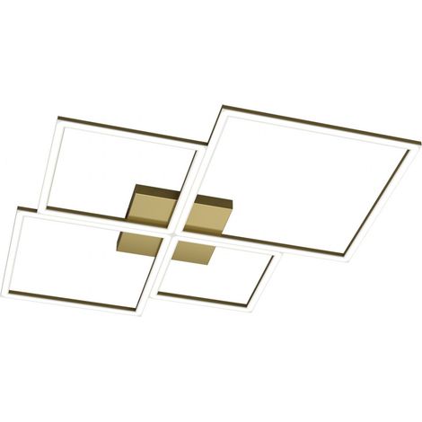 Plafoniera Moderna Quadrata Four Squares Alluminio Oro Oro Brunito Led 120W (1/5)