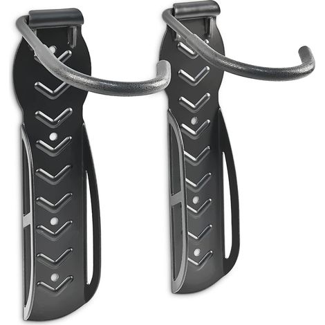 Supporto da parete per bicicletta 2 pezzi, nero, 12x26,5x10 cm (1/5)