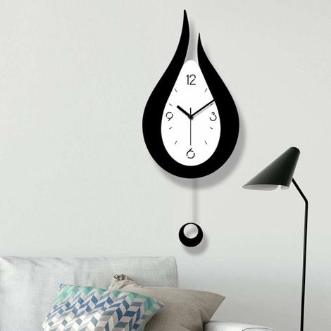 Xintang Silent Design Wall Clock, Water Drop Pattern Pendulum Clock, Modern Design, Nordic Style, Living Room Wall Clock, Creative Wall Clock for Bedroom (1/5)