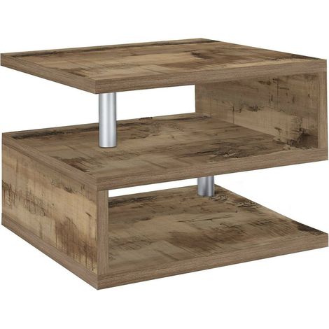 Dmora - Couchtisch Gianni, Wohnzimmer-Couchtisch, niedriges Aufbewahrungselement, Couchtisch, 55x55x41 cm, Ahorn, mit verstärkter Verpackung (1/5)