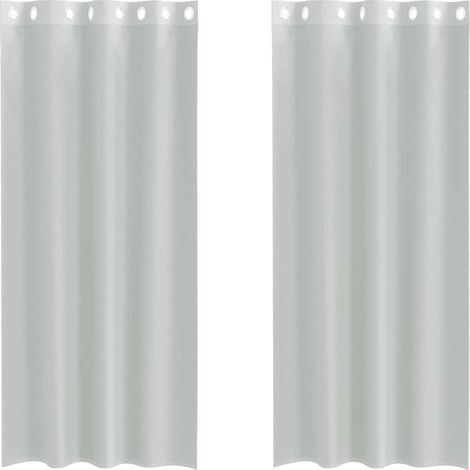 Maison Exclusive - Voile Vorhänge mit Ösen 2 Stk. Hellgrau 140x24
