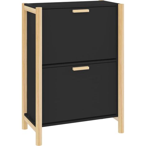 Maison Exclusive - Scarpiera Nera 57,5x33x80 cm in Legno Multistrato (1/5)