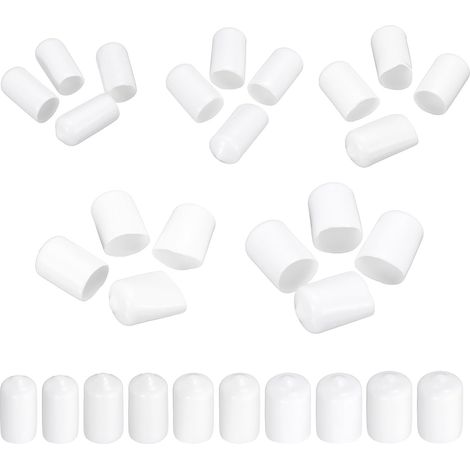 50Pcs Embout Caoutchouc 9.5mm 11mm 12.5mm 14mm 15.5mm Cache Vis Blanc Protection Rond pour Boulon, Tuyau de Plomberie (1/5)