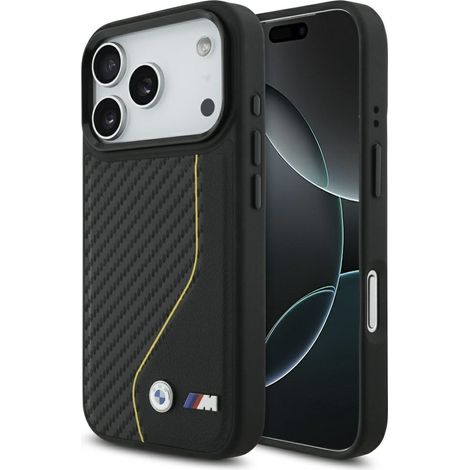 Coque MagSafe BMW M Carbon Line & Logo pour iPhone 17 Pro Jaune (1/5)