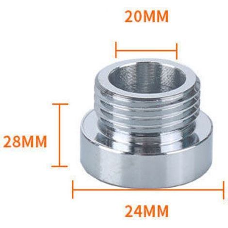 pair Adaptateur chromé pour robinet 3/4\" x 1/2\", raccords réducteurs pour adaptateur de robinet, flexibles de douche (1/3)