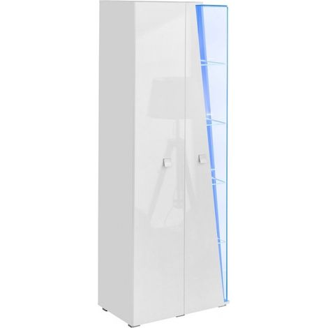 Armoire de rangement - Witrynawysoka Edge - 70 x 40 x 200 cm - Blanc - Livraison gratuite