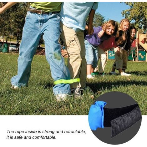 ARAMOX bandes de corde de course 4pcs trois cordes à pattes élastique Sport cravate corde pied course jeu de course pour enfants (1/4)