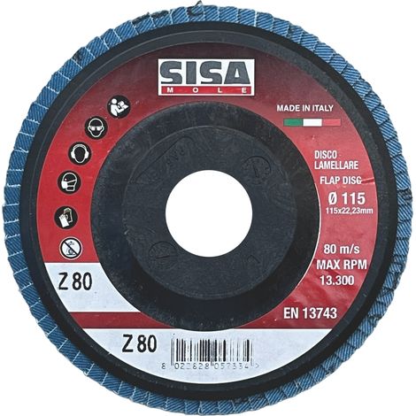 Sisa Mole DISCO LAMELLARE ALLO ZIRCONIO Ø mm. 115 - foro 22 grana 100 25.00 pz