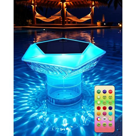 Doseur Flottant pour Piscine - pour tablettes de Chlore de 8 cm - Grand doseur de Chlore pour Piscine avec éclairage de Piscine - Doseur de Chlore de Piscine - Distributeur de Chlore (1/5)