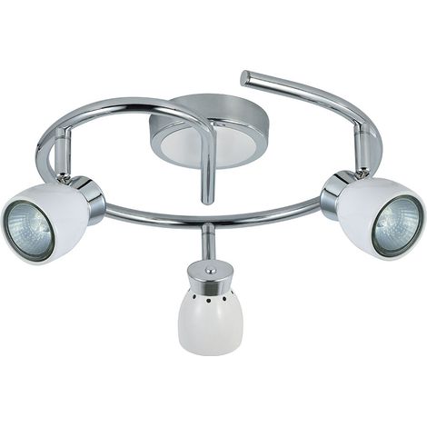 FABRILAMP plafon chacho 3xgu10 blanco 14x30x30 , Plafón con tres focos de la serie Chacho color Blanco/Cromo Realizado en metal con tres portalámparas GU10 Bombillas no inc (1/2)