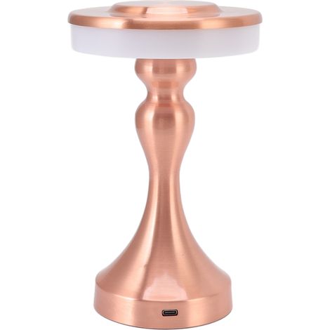 Lampe de table LED tactile portable, rechargeable, 3 niveaux de température de couleur, veilleuse pour enfants, idéale pour la salle à manger, la table de chevet ou la table de chevet, en cuivre.