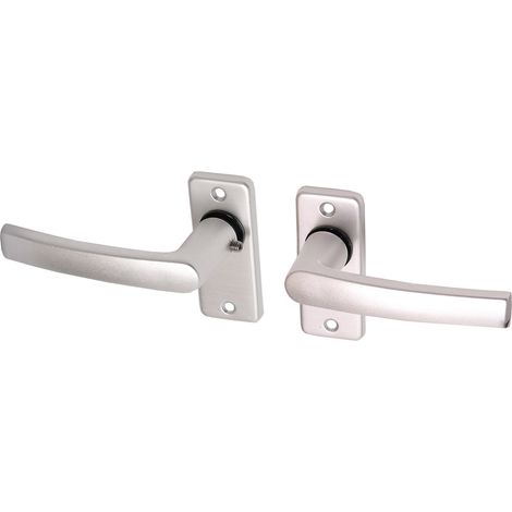 Poignée de porte sur rosace aluminium modèle bloc rectangulaire -