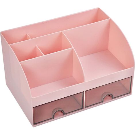 Armoire à tiroirs en plastique, boîte de rangement pour maquillage, rangement de bureau, porte-stylos, rangement pour épices à café, coiffeuse, boîte de rangement, rose (rose) (1/5)
