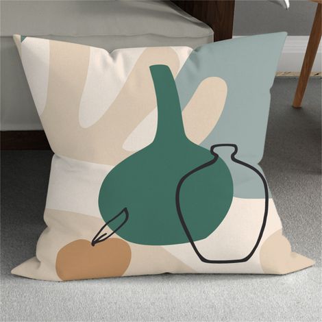 Coussin décoratif carré à motif artistique, taie d'oreiller, style tendance, pour canapé, fauteuil, chambre à coucher, type 2, 45 x 45 cm / 17,72 x 17,72 pouces (1/5)
