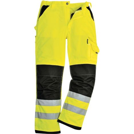Pantaloni Portwest Xenon Hi-Vis con ginocchiere Giallo / Nero S