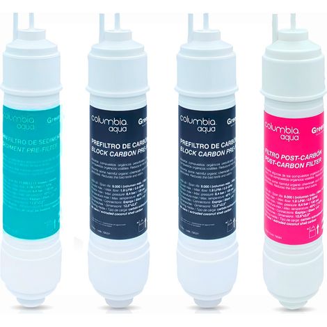 kit recambio cartuchos fuente de agua Columbia RO Osmosis Inversa