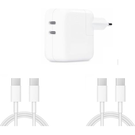 Kit de chargeur double USB-C PD 3.0 50 W pour iPhone 15 Pro, 15 Pro Max, 2 câbles de données C-C 60 W de 2 m (1/5)