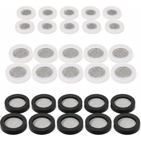 Lot de 30 Joints d'Étanchéité avec Filtre en Acier Inoxydable, Joints Plats Silicone 1/2 3/4 1 Pouce, Joint Universel pour Robinet, Tuyau de Douche, Cuisine, Salle de Bain et Lavabo (1/5)