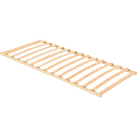 vidaXL Sommier à lattes Marron 90 x 190 cm Bois de hêtre massif