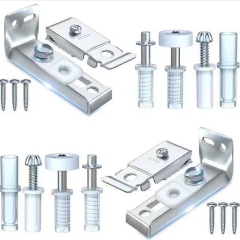 – Hardware kit for sliding folding doors – Stainless steel and PA6 nylon – Top and bottom bracket included – For long-lasting repair (1/4)