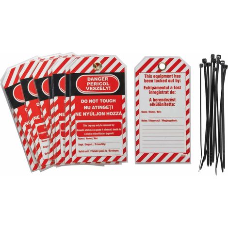 10 etiquette plastique anglais/roumain/hongrois "NE PAS TOUCHER" - THIRARD