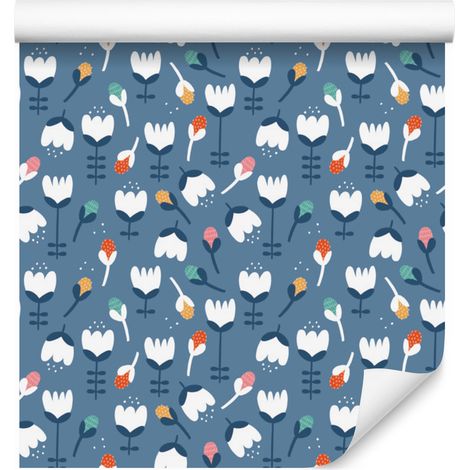 Tapete mit skandinavischen Blumenmustern für Wohn- und Schlafzimmer, 50 x 1000 cm (1/5)