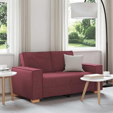 2-Sitzer Sofa Weinrot 120cm Stoff mit breiten Armlehnen (1/5)