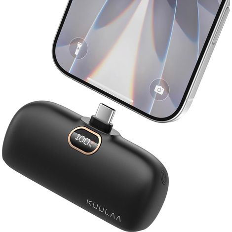 Mini Batterie Externe Powerbank 5000mAh PD 20W USB C Petite et Mignonne Compatible avec Samsung iPhone 17 16 15 Huawei Xiaomi Oculus Quest Jeux Switch - Noir (1/5)