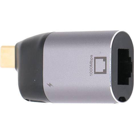 Adaptateur USB-C vers RJ45 en Alliage d'Aluminium, Convertisseur de Charge PD3.0 Ethernet Mâle à Femelle (1/5)
