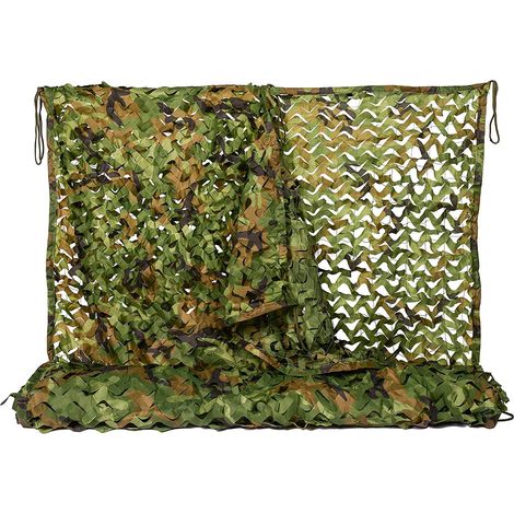 Filet de camouflage forêt pour camping, chasse, tir, usage militaire, protection solaire - 1 m x 2 m (3,25 pi x 6,5 pi) (1/5)
