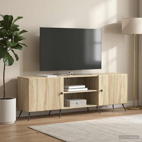 Meuble TV vintage en bois d'ingénierie chêne sonoma 150 x 31 x 50 cm - PANGIVO (1/5)
