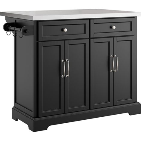 SoBuy Kitchen Trolley with 2 Drawers Black 115x71x92,5cm Modern FKW71-II-SCH