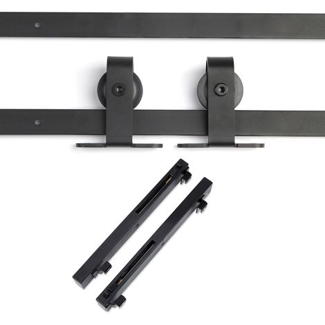 Schiebetüren Set LOUNGE-2 2tlg. 2 m (von oben anschraubbar) Soft-Close schwarz