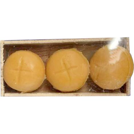 Vassoio con pane in legno per panettiere del presepe in miniatura mestieri 8 cm (1/2)
