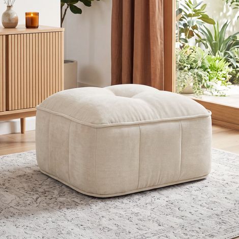 Pouf polyester-beige (1/4)