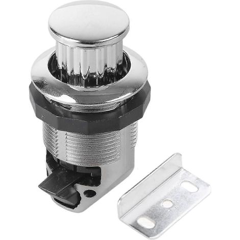 Mini verrou de porte à bouton-poussoir pour armoire, loquet de porte chromé doré pour placard et tiroir de camping-car ou caravane, loquet à ouverture par pression avec fonction de verrouillage, compa (1/5)