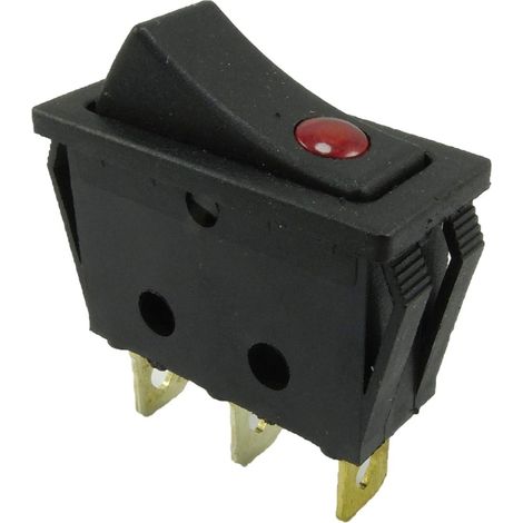Interruptor basculante empotrable 15 A 250 V CA 30,5 x 10,6 x 21 mm Iluminación blanca o negra (negra)