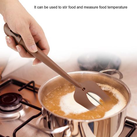 Spatule alimentaire silicone durable et sûre, thermomètre électrique mélangeur pour café, accessoire de cuisine robuste (1/3)