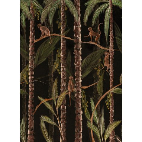 Art for the Home Fototapete - Monkey Jungle - Schwarz - 280cm x 200cm (1/5)