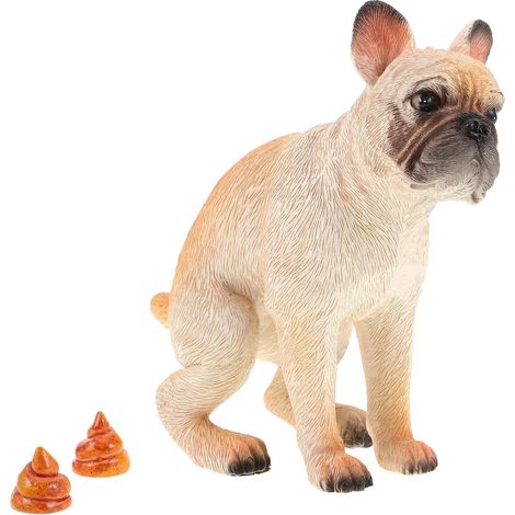 Petite Statue de Chien Français Réaliste Décoration Résine pour Intérieur Salon Entrée Bureau Statuette de Chien Amusante (1/5)