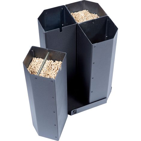 Portasacco Pellet 31x31x45,5 cm Crea Pellet Quattro in Acciaio Nero (1/4)