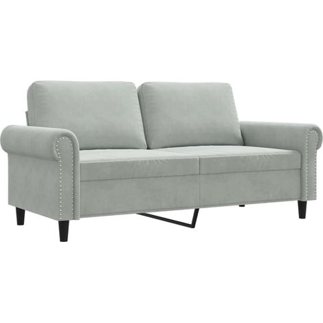 Canapé à 2 places,Sofa pour Salon,Banquette Gris clair 140 cm Velours CFW660732