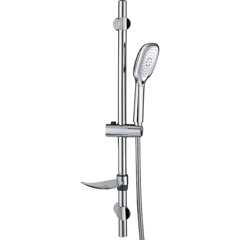 Colonne Barre de douche chromee entraxe reglable 70 cm douchette 2 jets mobile (1/4)