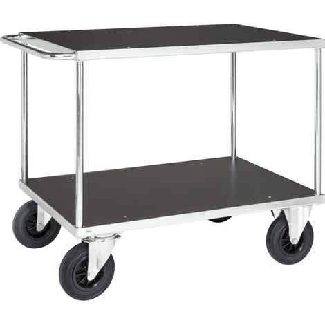 Kongamek Tischwagen, verzinkt 1100x700x870mm Ladefläche aus MDF, Schiebegriff mit Gummibereifung ohne Bremse