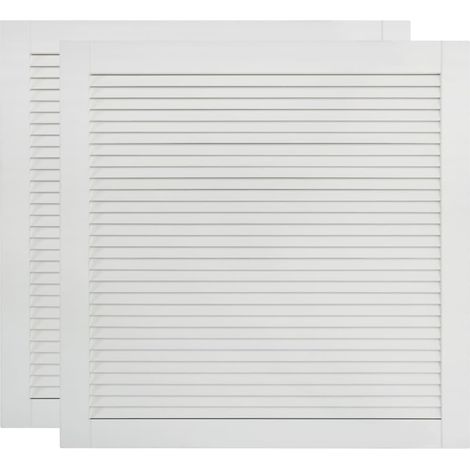 Porte a persiana 2 pezzi 39,5 x 39,4 cm legno di pino massiccio bianco 020003902