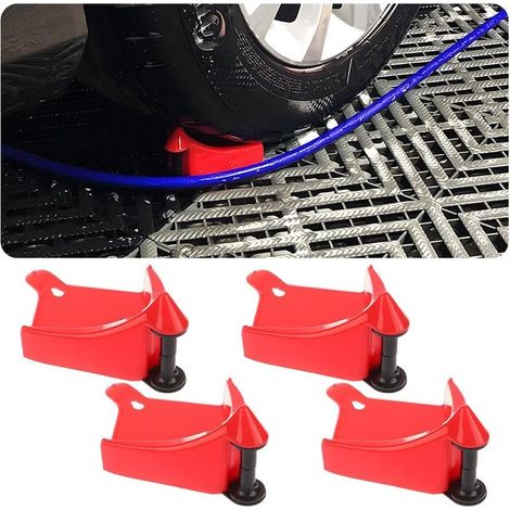 (Rouge) Guide-tuyau d'arrosage 4 pièces, rouleau pour tuyau de pneu, outil de lavage auto pour éviter les accrocs, convient aux voitures, fourgonnette (1/5)