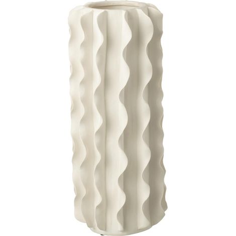 Vase Cylindrique en Céramique "Helix" 44cm Blanc