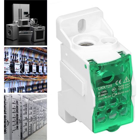 UKK125 C45 Boîte de jonction unipolaire de type rail DIN, répartiteur modulaire, 690V 125A vert. (1/5)